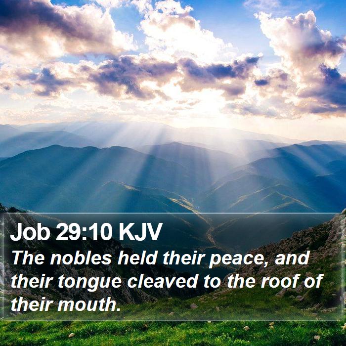 Job 29:10 KJV Bible Study