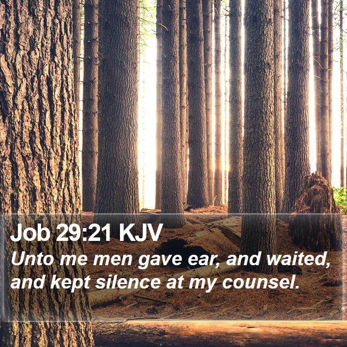 Job 29:21 KJV Bible Study