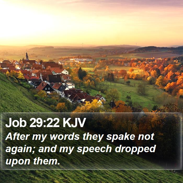 Job 29:22 KJV Bible Study