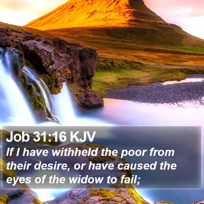 Job 31:16 KJV Bible Study