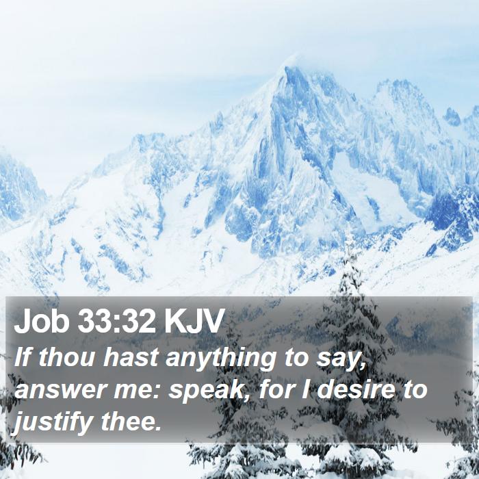 Job 33:32 KJV Bible Study