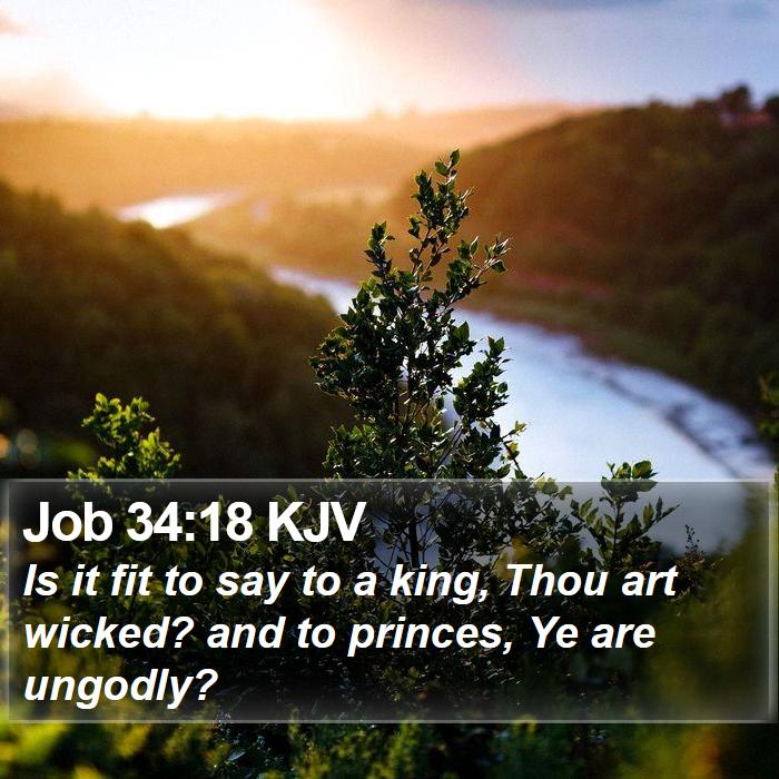 Job 34:18 KJV Bible Study