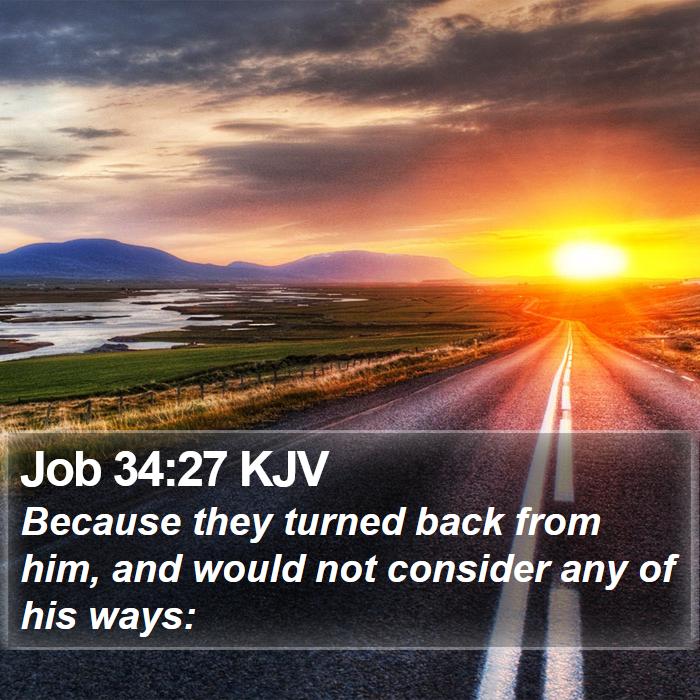 Job 34:27 KJV Bible Study