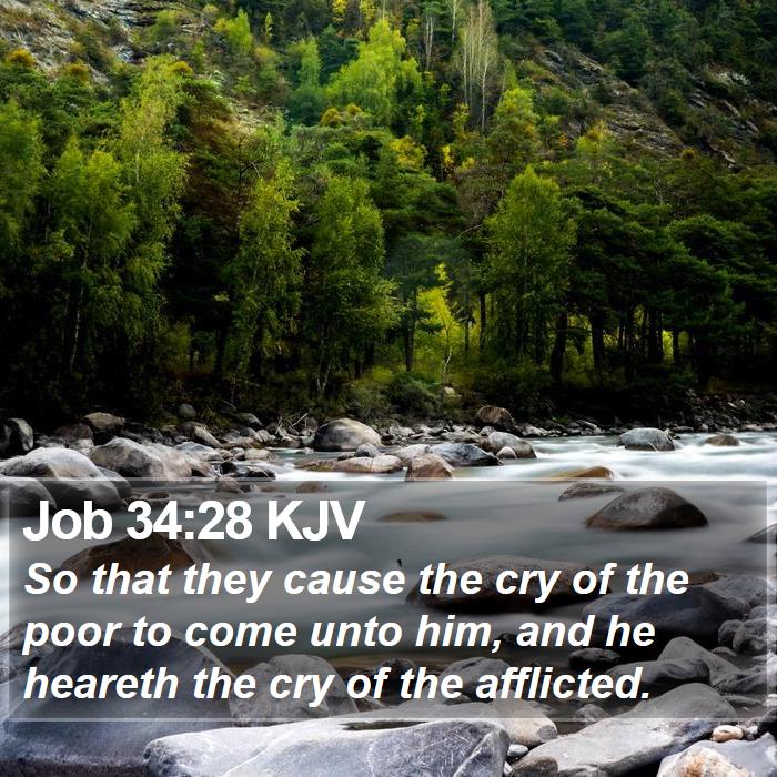 Job 34:28 KJV Bible Study