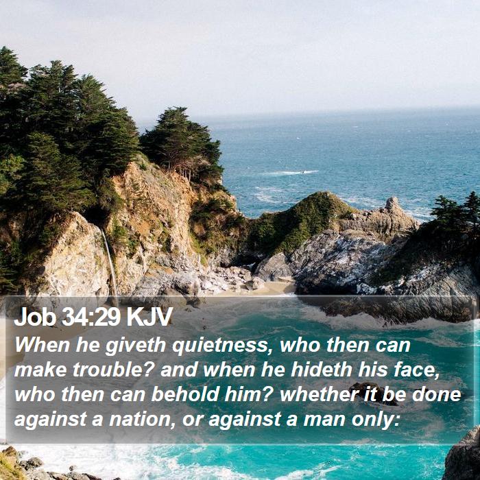 Job 34:29 KJV Bible Study