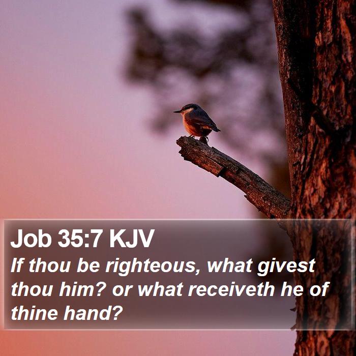 Job 35:7 KJV Bible Study