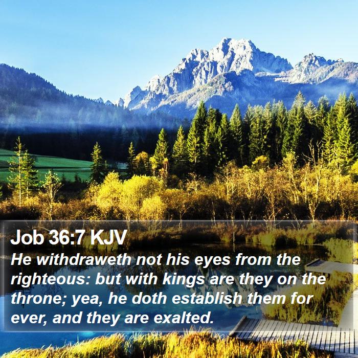 Job 36:7 KJV Bible Study