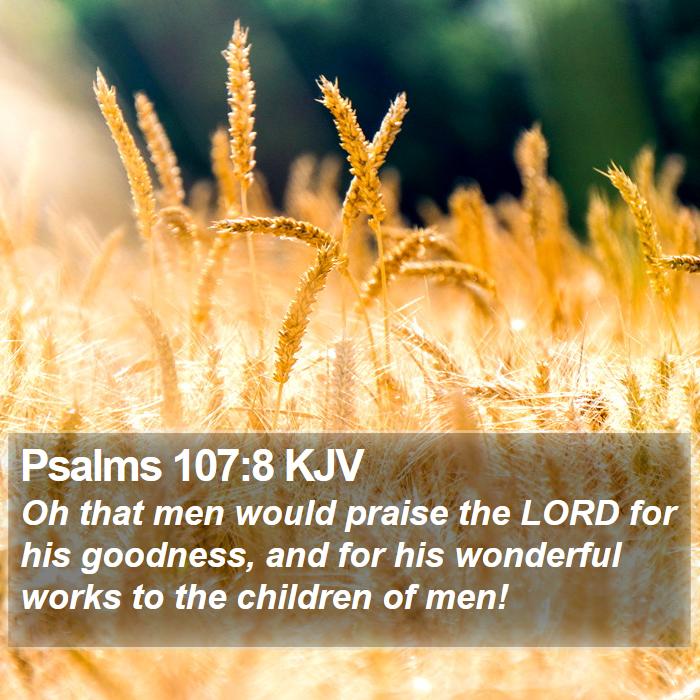 Psalms 107:8 KJV Bible Study