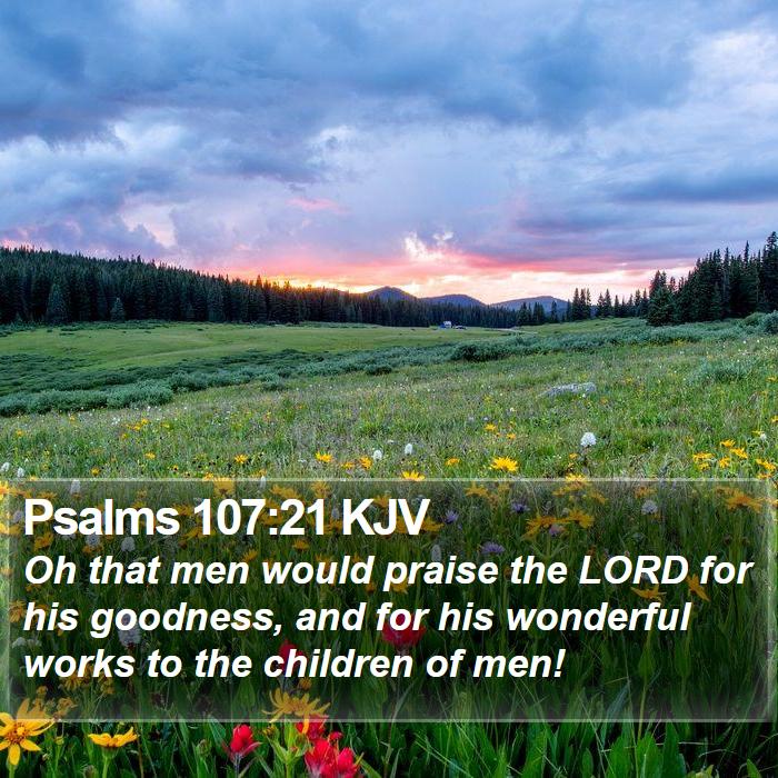 Psalms 107:21 KJV Bible Study