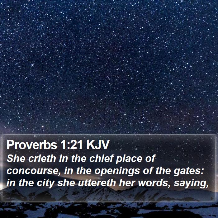 Proverbs 1:21 KJV Bible Study