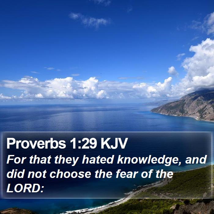 Proverbs 1:29 KJV Bible Study