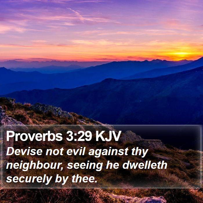 Proverbs 3:29 KJV Bible Study