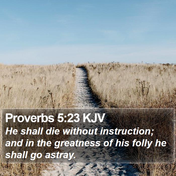 Proverbs 5:23 KJV Bible Study