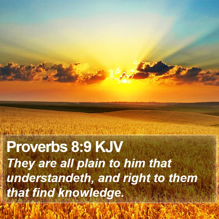 Proverbs 8:9 KJV Bible Study