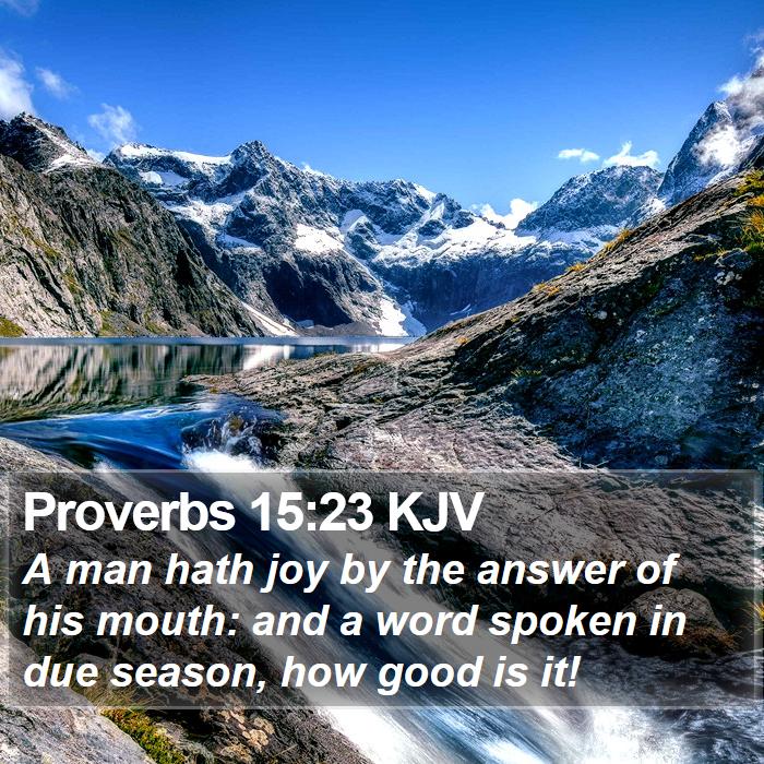 Proverbs 15:23 KJV Bible Study