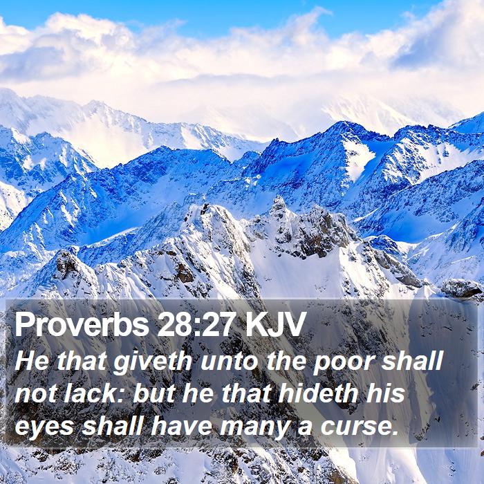 Proverbs 28:27 KJV Bible Study