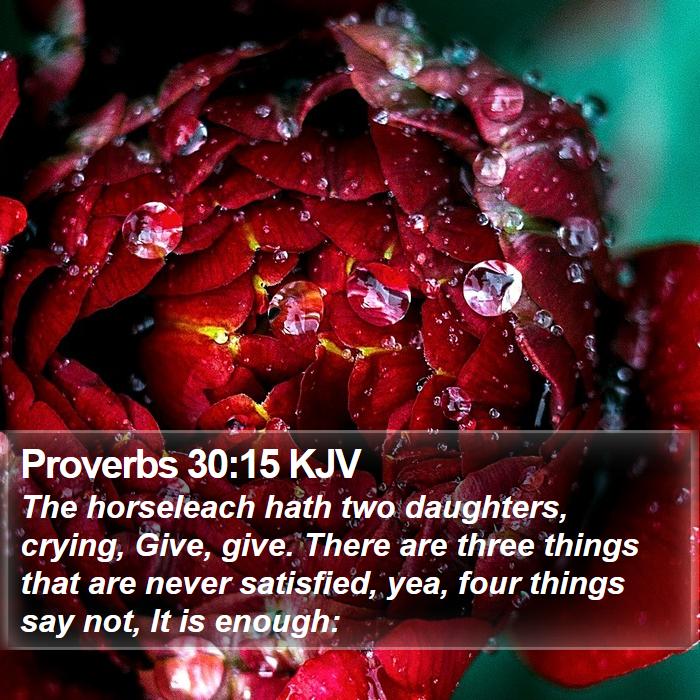 Proverbs 30:15 KJV Bible Study