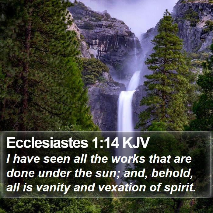 Ecclesiastes 1:14 KJV Bible Study