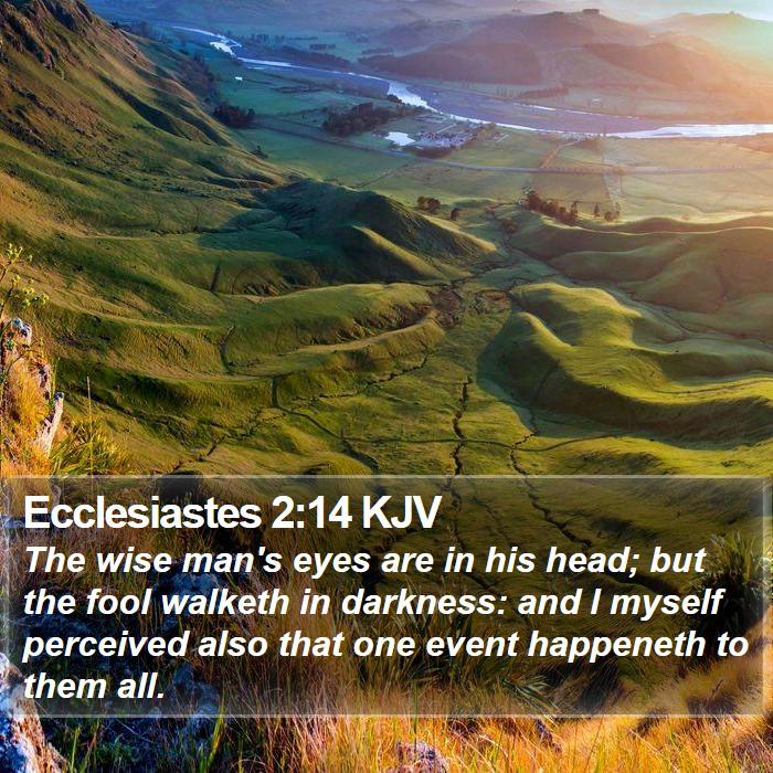 Ecclesiastes 2:14 KJV Bible Study