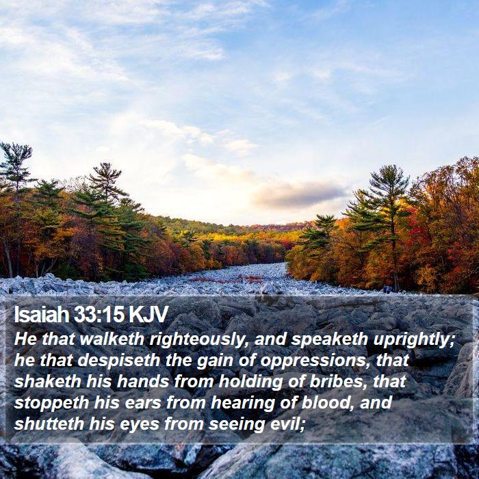 Isaiah 33:15 KJV Bible Study