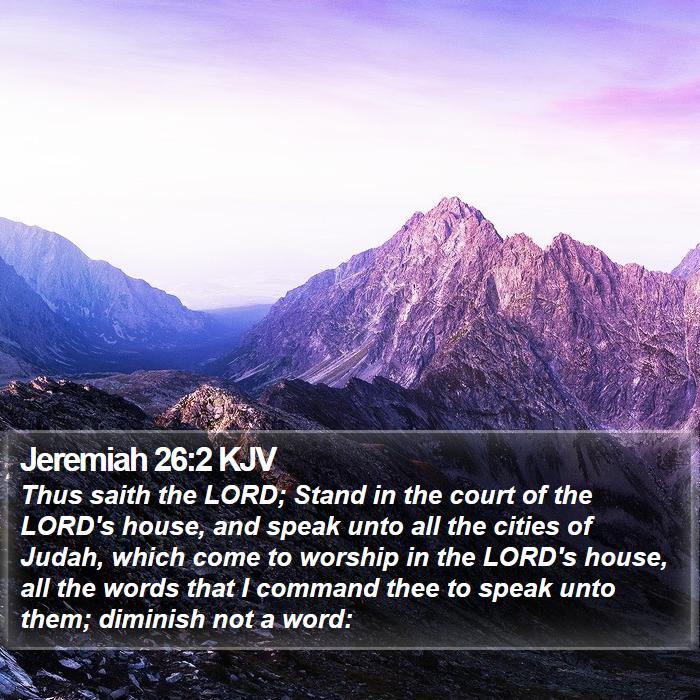 Jeremiah 26:2 KJV Bible Study