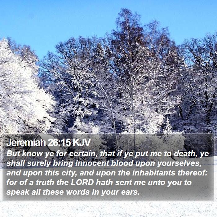 Jeremiah 26:15 KJV Bible Study