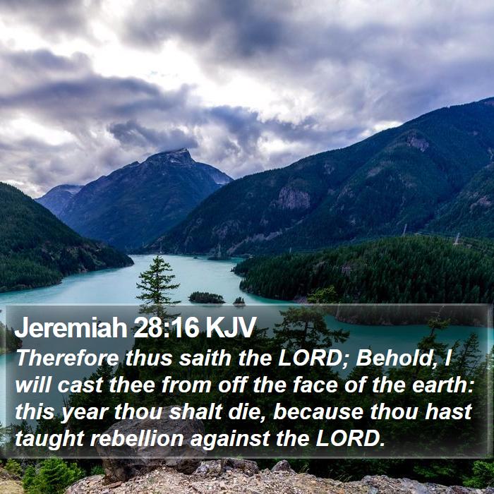 Jeremiah 28:16 KJV Bible Study