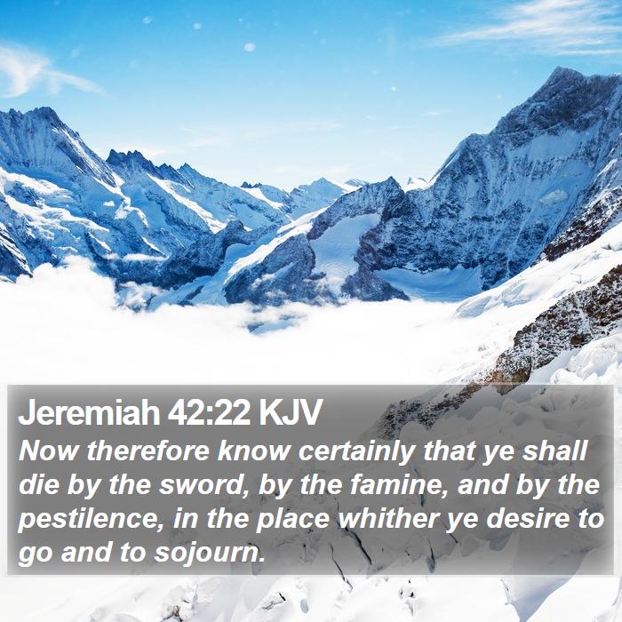 Jeremiah 42:22 KJV Bible Study