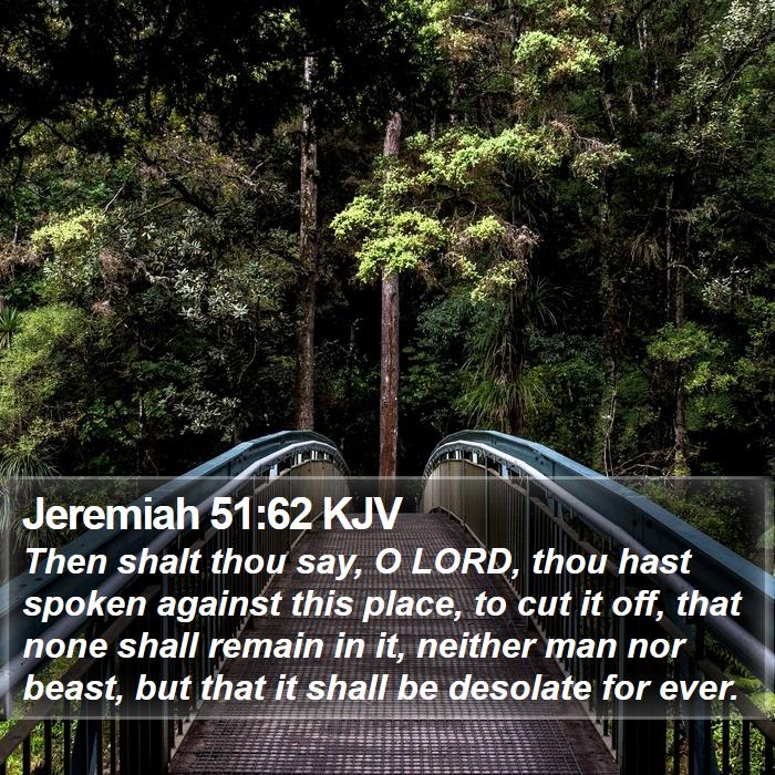 Jeremiah 51:62 KJV Bible Study