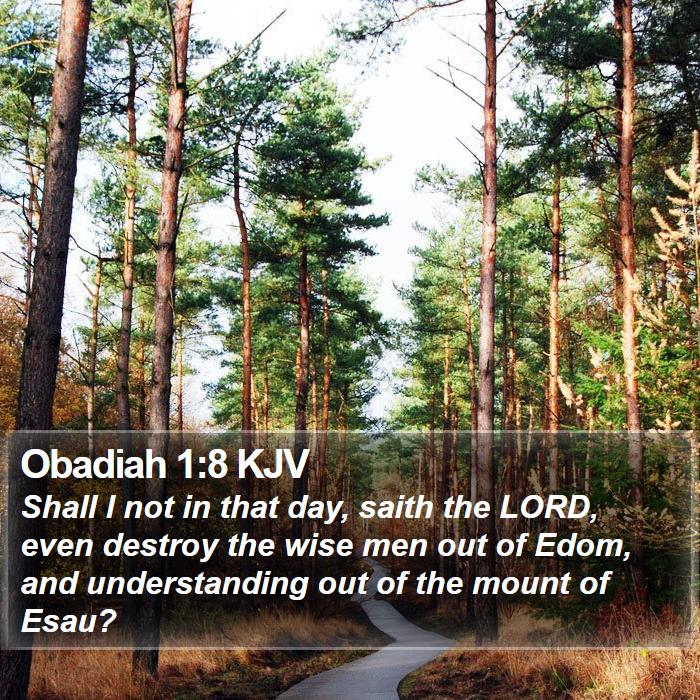 Obadiah 1:8 KJV Bible Study