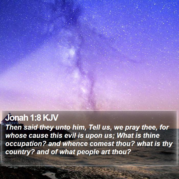 Jonah 1:8 KJV Bible Study