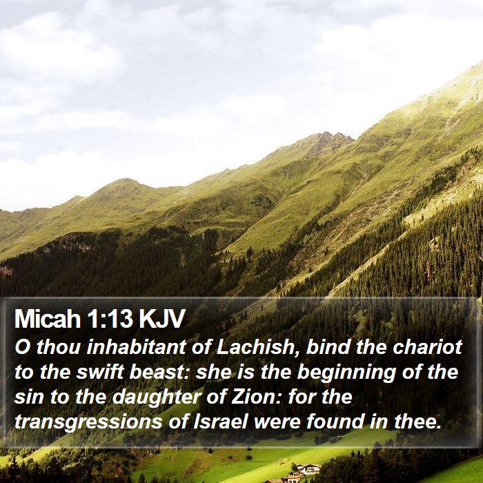 Micah 1:13 KJV Bible Study