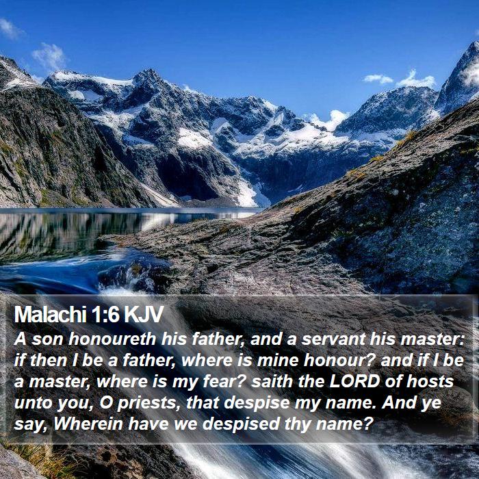 Malachi 1:6 KJV Bible Study