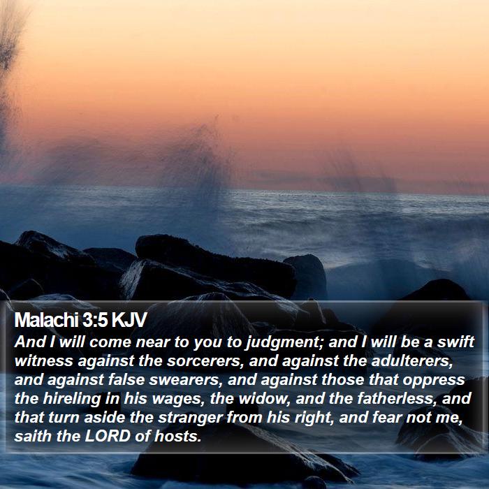 Malachi 3:5 KJV Bible Study