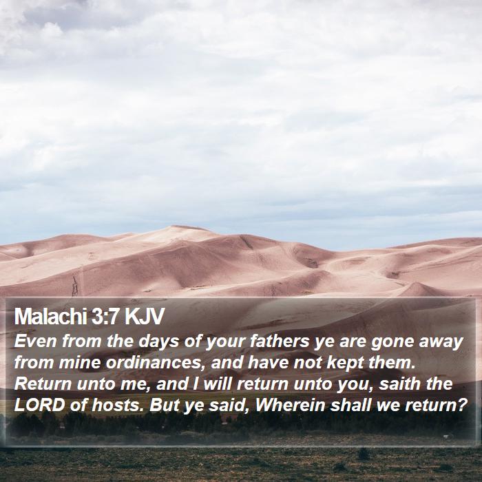 Malachi 3:7 KJV Bible Study