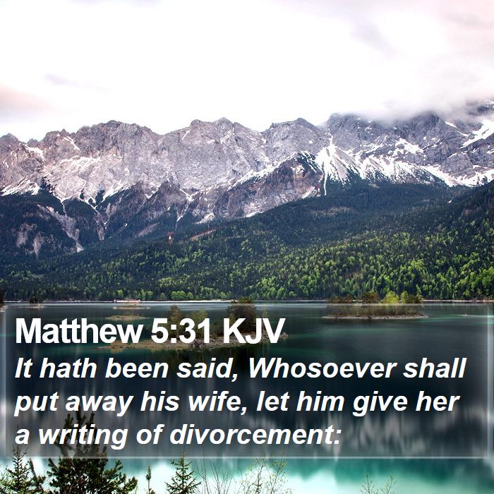 Matthew 5:31 KJV Bible Study