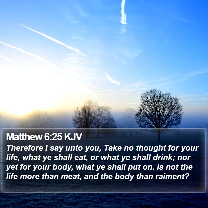 Matthew 6:25 KJV Bible Study