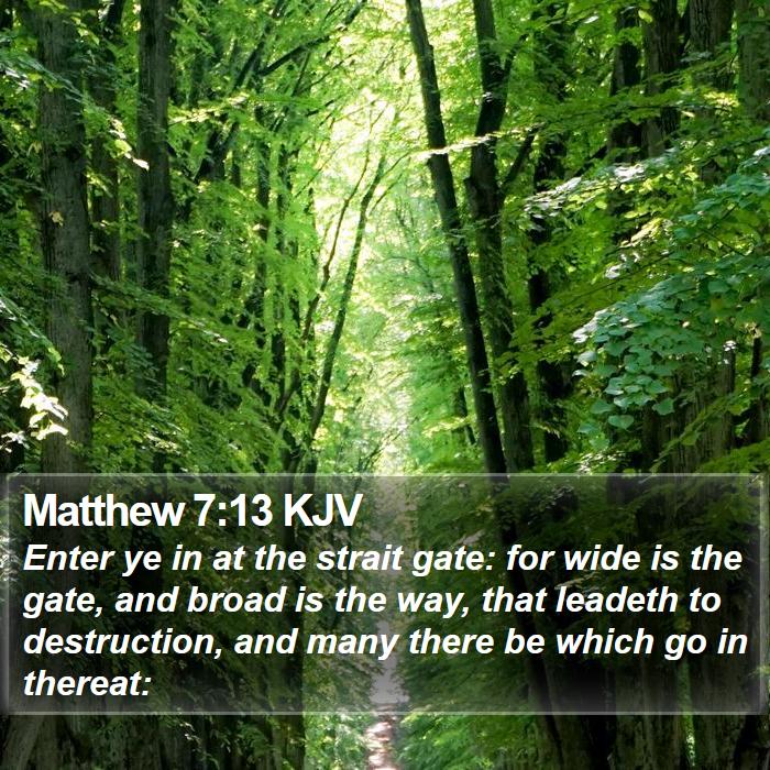 Matthew 7:13 KJV Bible Study