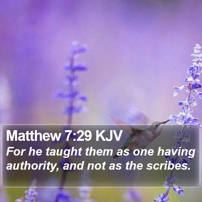 Matthew 7:29 KJV Bible Study