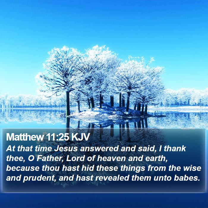 Matthew 11:25 KJV Bible Study