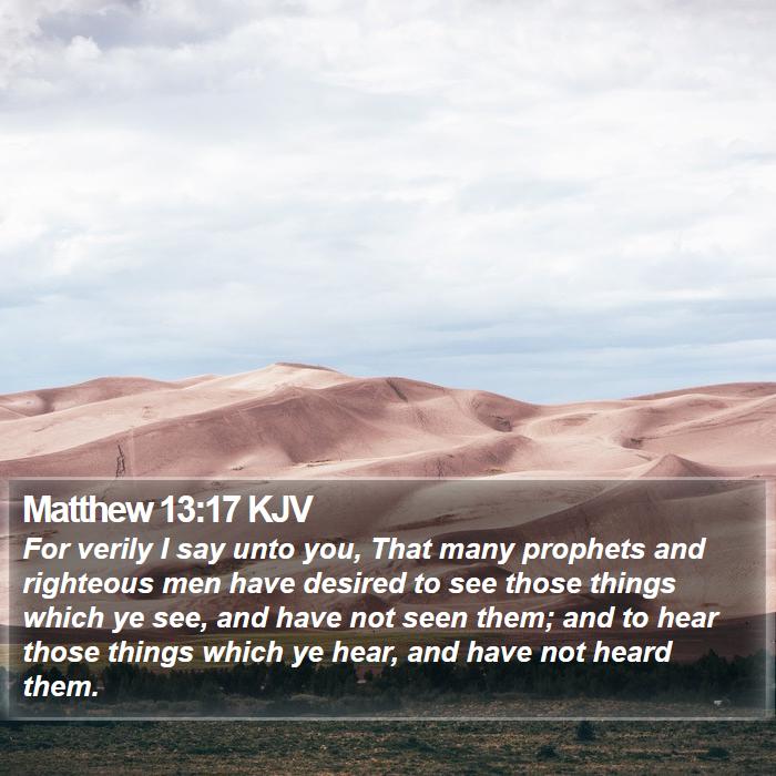 Matthew 13:17 KJV Bible Study