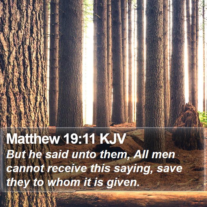 Matthew 19:11 KJV Bible Study