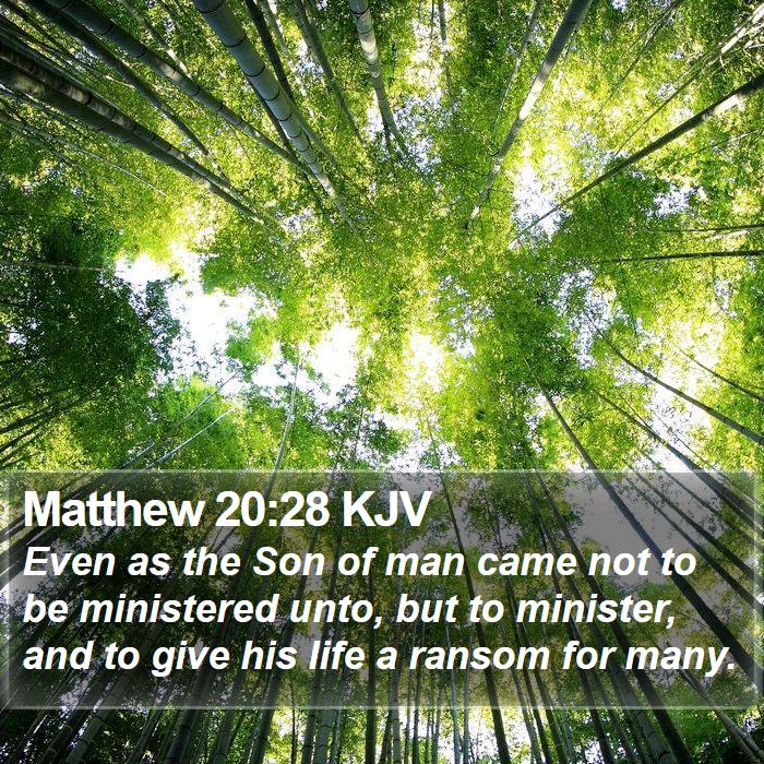 Matthew 20:28 KJV Bible Study