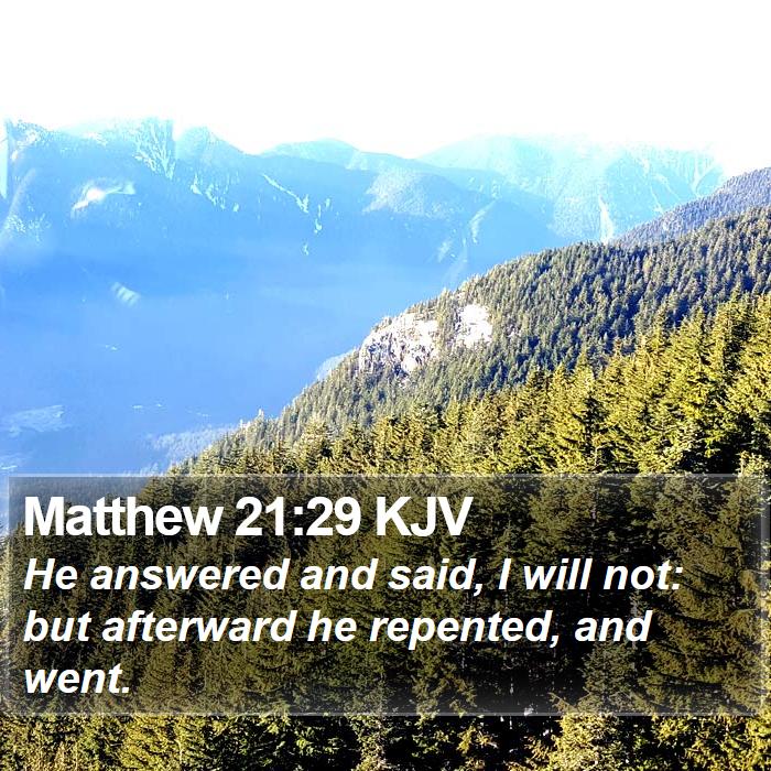 Matthew 21:29 KJV Bible Study