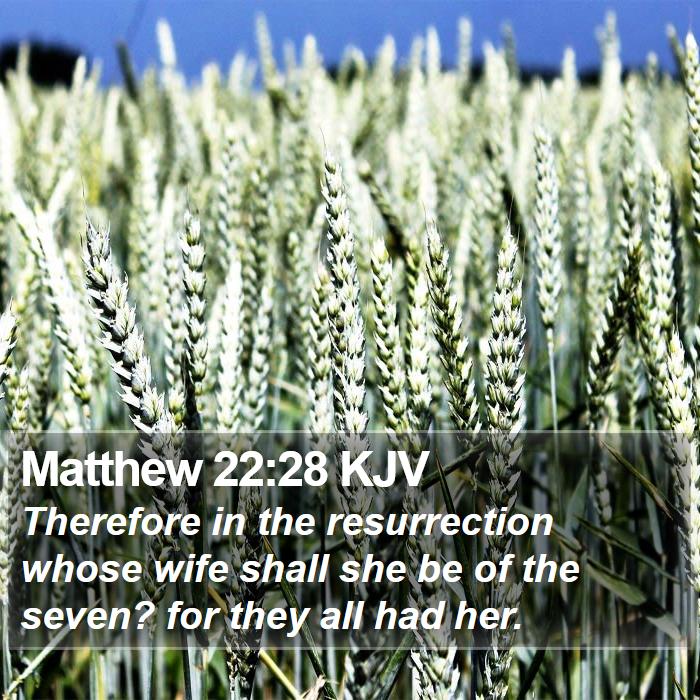 Matthew 22:28 KJV Bible Study