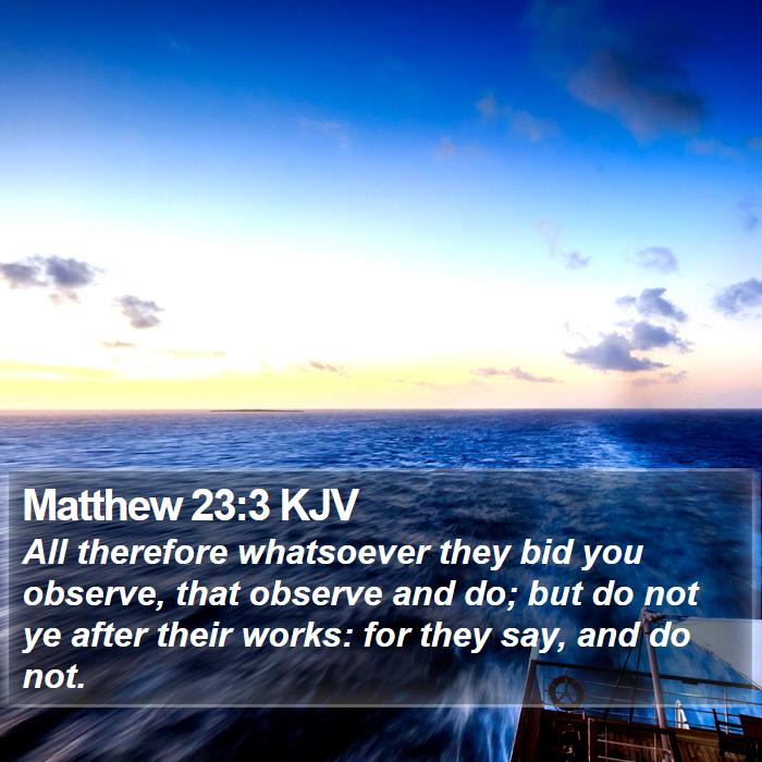 Matthew 23:3 KJV Bible Study