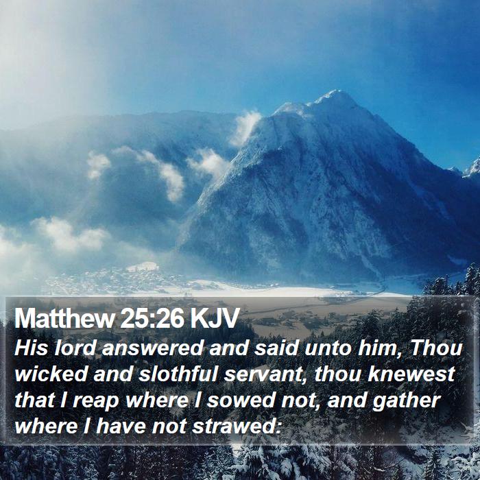 Matthew 25:26 KJV Bible Study