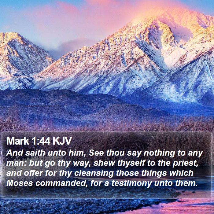 Mark 1:44 KJV Bible Study