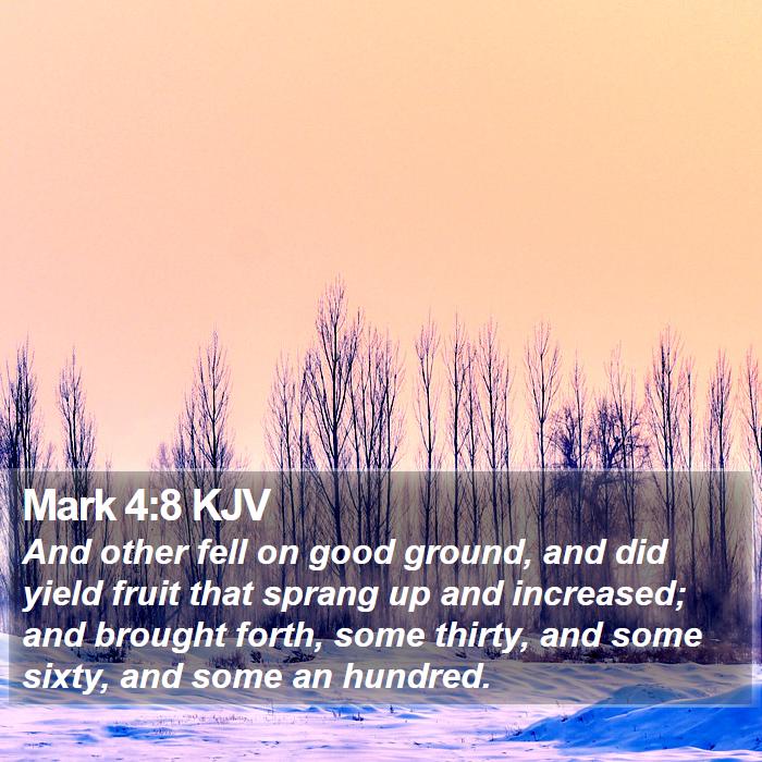 Mark 4:8 KJV Bible Study