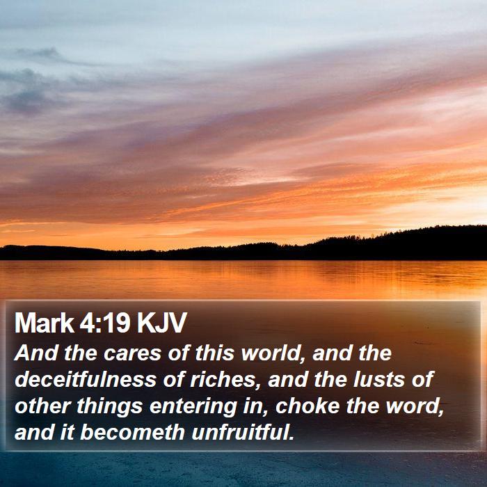 Mark 4:19 KJV Bible Study